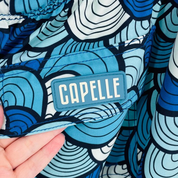 Capelle Mens 4XL Betta Blue Hybrid Mid Length Swim Trunks Built-in Liner Comfort - Picture 5 of 7